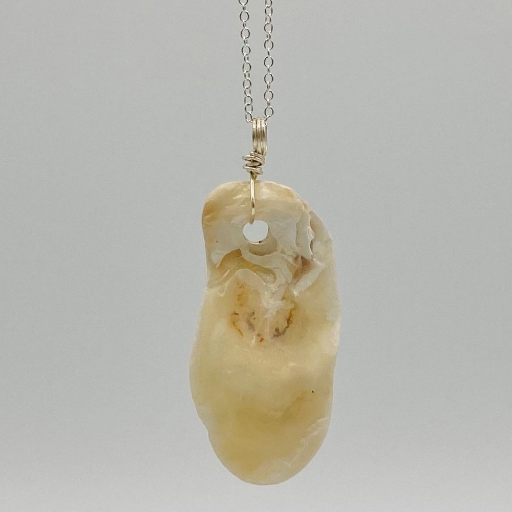 Shell Pendant on 24" Silver Chain Necklace; S24-87